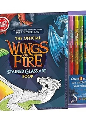 现货Klutzpress Wings of Fire Stained Glass Art[9781546134138]火之翼  火翼飞龙   手工DIY  益智玩具  英文原版 儿童