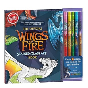 现货Klutzpress Wings of Fire Stained Glass Art[9781546134138]火之翼  火翼飞龙   手工DIY  益智玩具  英文原版 儿童