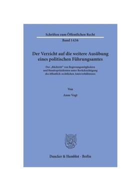 预订【德语】Der Verzicht auf die weitere Ausübung eines politischen Führungsamtes.:Der 