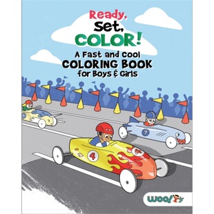 预订Ready, Set, Color! A Fast and Cool Coloring Book for Boys & Girls[9781642507171]