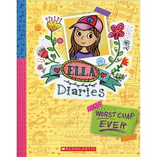 Diaries Ever 外文书店 艾拉日记Ella 儿童桥梁书 手绘风漫画 12岁 Worst 英文原版 露营活动 糟糕 Camp 图文并茂