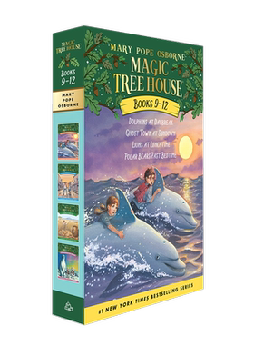 【外文书店】英文原版 神奇树屋 儿童绘本 Magic Tree House Boxed Set  9-12集 套装4本平装  黎明的海豚 午餐时间的狮子北极熊