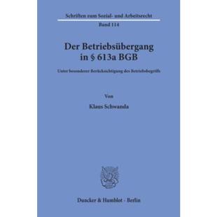 Betriebsubergang 613a 预订 Unter Der BGB. 德语