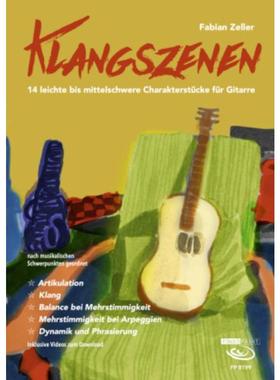 预订【德语】 Klangszenen:14 leichte bis mittelschwere Charakterstücke für Gitarre, Mus
