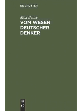 按需印刷不退不换DEG Vom Wesen deutscher Denker[9783486769296]