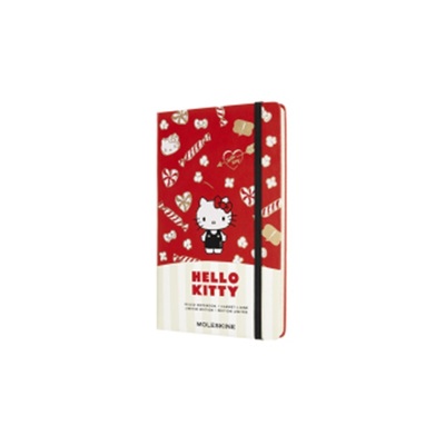 预订【德语】 Moleskine Notizbuch - Hello Kitty, Large/A5, Liniert, Rot[8056420853483]
