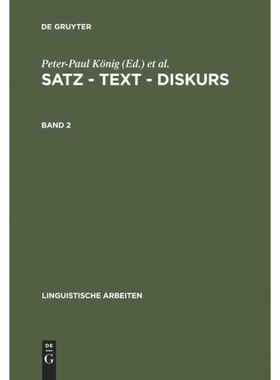 按需印刷不退不换DEG Satz ?C Text ?C Diskurs. Band 2[9783484303133]