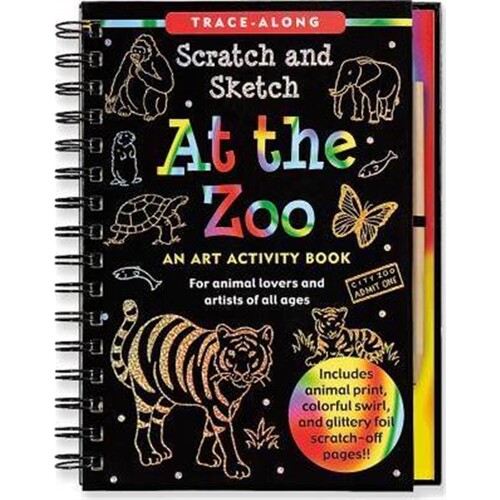 现货 刮刮素描书 Scratch & Sketch 在动物园   At the Zoo英文原版 儿童手工DIY 创意趣味书
