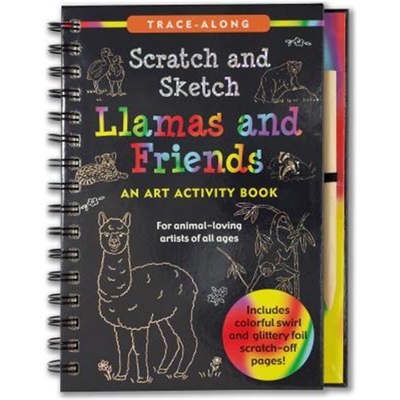 现货 刮刮素描书 Llamas & Friends Scratch & Sketch (Trace  英文原版 儿童手工DIY 创意趣味书