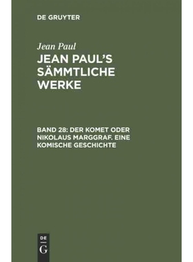按需印刷DEG Der Komet oder Nikolaus Marggraf. Eine komische Geschichte[9783111220505]