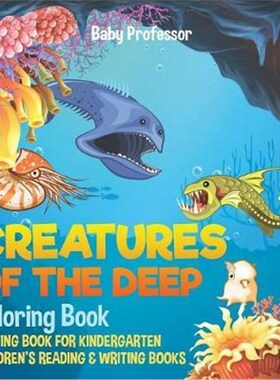 预订不退不换Creatures of the Deep Coloring Book - Writing Book for Kindergarten Children's Reading & Writing Books