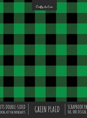 预订Green Plaid Scrapbook Paper Pad 8x8 Decorative Scrapbooking Kit for Cardmaking Gifts, DIY Crafts, Pr