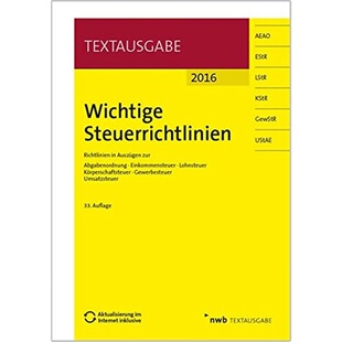 预订不退不换德语 Wichtige Steuerrichtlinien:Richtlinien in
