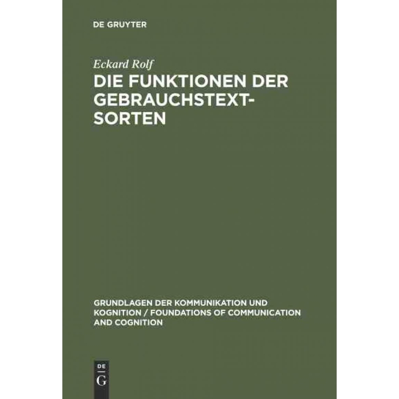 按需印刷DEG Die Funktionen der Gebrauchstextsorten[9783110125511]