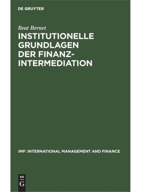 预订【德语】 Institutionelle Grundlagen der Finanzinte