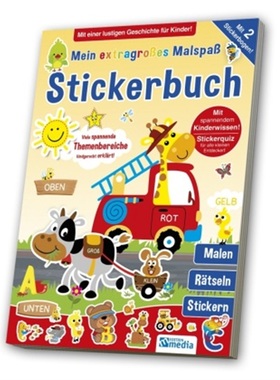 预订【德语】 Mein extragroßes Malspaß Stickerbuch, Meine Welt im Kindergarten[4019393911837]