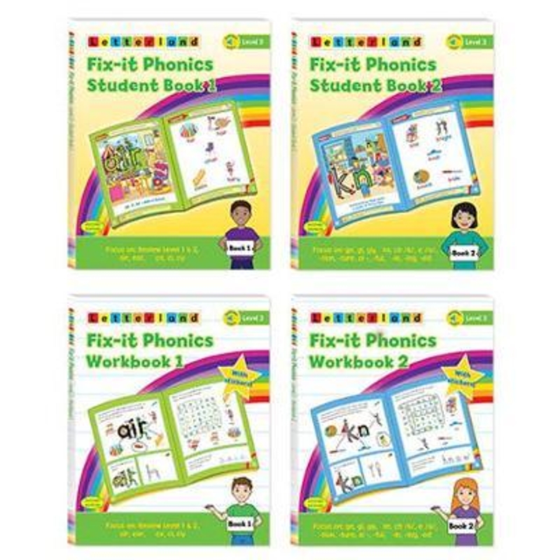 现货 英文原版 Fix-it Phonics Level 3 - Student Pack 2nd Ed. 原版进口【上海外文书店】 自然拼读 学生套装 4本