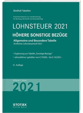 预订【德语】 Tabelle, Lohnsteuer 2021 HOhere Sonstige