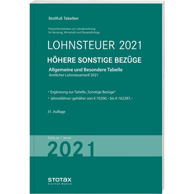 预订【德语】 Tabelle, Lohnsteuer 2021 HOhere Sonstige