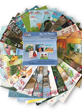 【外文书店】赠音频 赠点读包 大猫新版自然拼读教材 英文原版儿童绘本 30册套装 Big Cat Letters and Sounds Pack 1