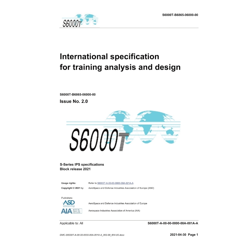 按需印刷S6000T, International specification for training analysis and design, Issue 2.07[9788419125224]