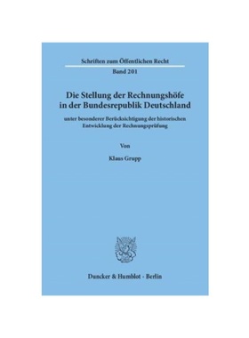 预订【德语】Die Stellung der Rechnungsh?fe in der Bundesrepublik Deutschland:unter besonderer Berücksichtigung der hist