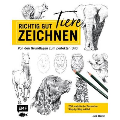 预订【德语】 Richtig gut zeichnen - Tiere:Von den Grundlagen zum perfekten Bild - 200 realistisc
