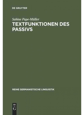 按需印刷DEG Textfunktionen des Passivs[9783484104136]