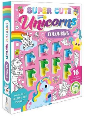 预订不退不换Super Cute Unicorns Colouring 儿童手工DIY 益智亲子 互动玩具书