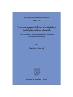 unter Rech Verwaltungsgerichtliche der Berücksichtigung besonderer Hochschulinnenbereich Streitigkeiten 德语 预订