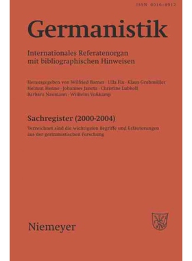 按需印刷不退不换DEG Germanistik, Sachregister (2000 2004)[9783484620988]