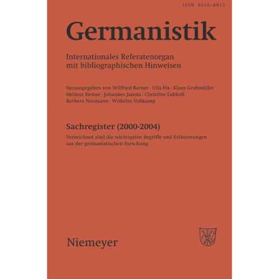 按需印刷DEG Germanistik, Sachregister (2000 2004)[9783484620988]