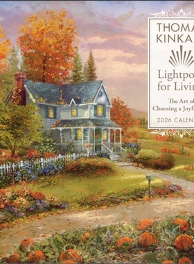 2026原版日历台历 托马斯·金凯德：生活之光2026年挂历Thomas Kinkade Lightposts for Living 2026 Wall Calendar