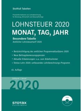 预订【德语】 Tabelle, Lohnsteuer 2020 Monat, Tag, Jahr