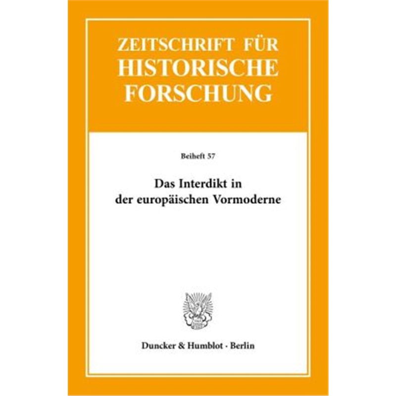 预订【德语】Das Interdikt in der europaischen Vormoderne.[9783428182213]