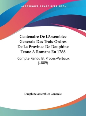 【按需印刷】Centenaire De L'Assemblee Generale Des Trois-Ord