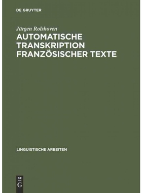 按需印刷DEG Automatische Transkription franz?sischer Texte[9783484103023]