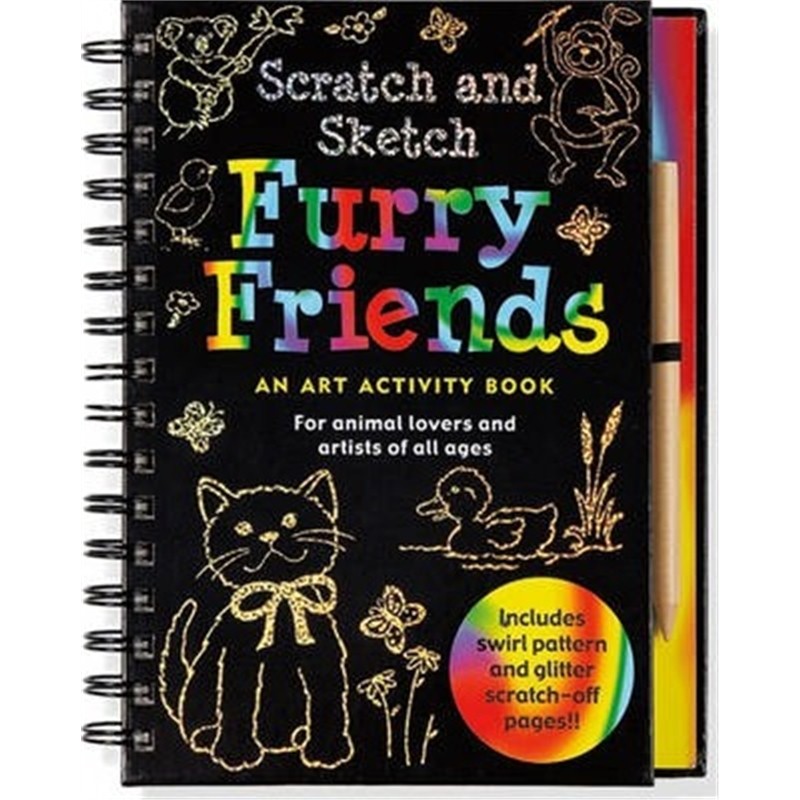 现货 刮刮素描书 Scratch and Sketch Furry Friends: An Art  英文原版 儿童手工DIY 创意趣味书