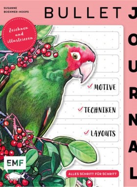 预订【德语】Bullet Journal - zeichnen und illustrieren:Motive, Techniken und Layouts - alle
