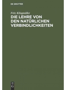 按需印刷DEG Die Lehre von den natürlichen Verbindlichkeiten[9783111166216]