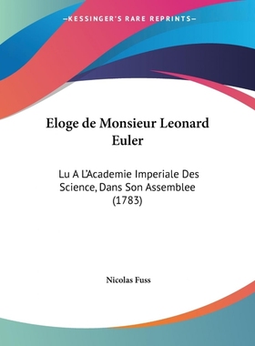 按需印刷Eloge de Monsieur Leonard Euler[9781104134150]