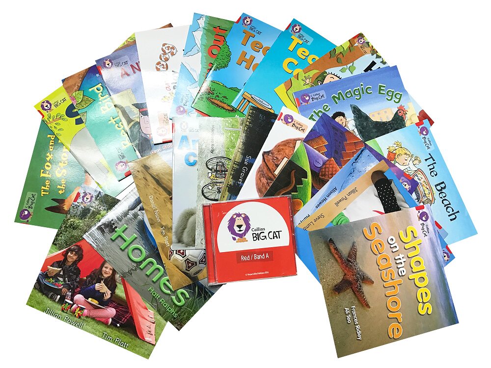 2级别 红色套装A Collins Big Cat 柯林斯大猫英语分级阅读 适合4-6岁幼儿园 Band 02 RED A 全套22册 英文原版故事绘本可领取音频