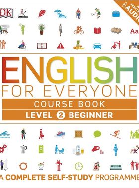 现货 DK人人学英语2 课本 英文原版 DK-English for Everyone Level 2 Beginner course book英语教材自学书籍语入门初级