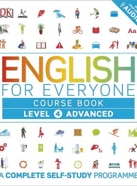 现货 DK人人学英语4 课本 英文原版 DK-English for Everyone Level 4 Advanced course book英语 英语自学书籍 在线音频