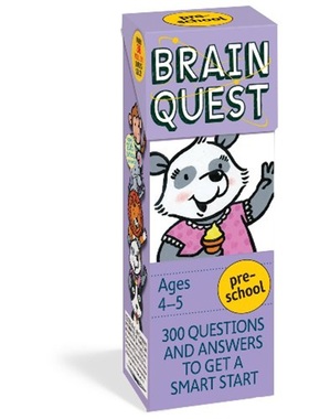 特价 英文原版Brain Quest Preschool,Revised 4th Edition大脑任务智力开发卡片 学前Ages4-5美国学前小学生全科练习