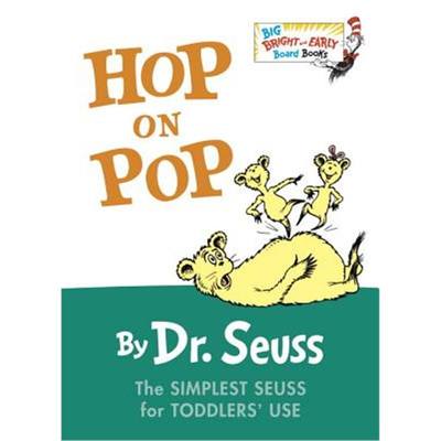 英文原版绘本 Hop on Pop 纸板书 Dr. Seuss在爸爸身上蹦来跳去 苏斯博士 廖彩杏书单 儿童启蒙图画书 英文版进口正版英语书籍