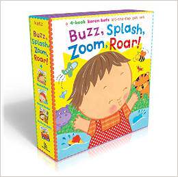 英文原版 Buzz, Splash, Zoom, Roar! 4-book Karen Katz Lift-the-flap 动物之声 卡伦卡茨亲子系列 英语启蒙纸板翻翻书  4本盒装