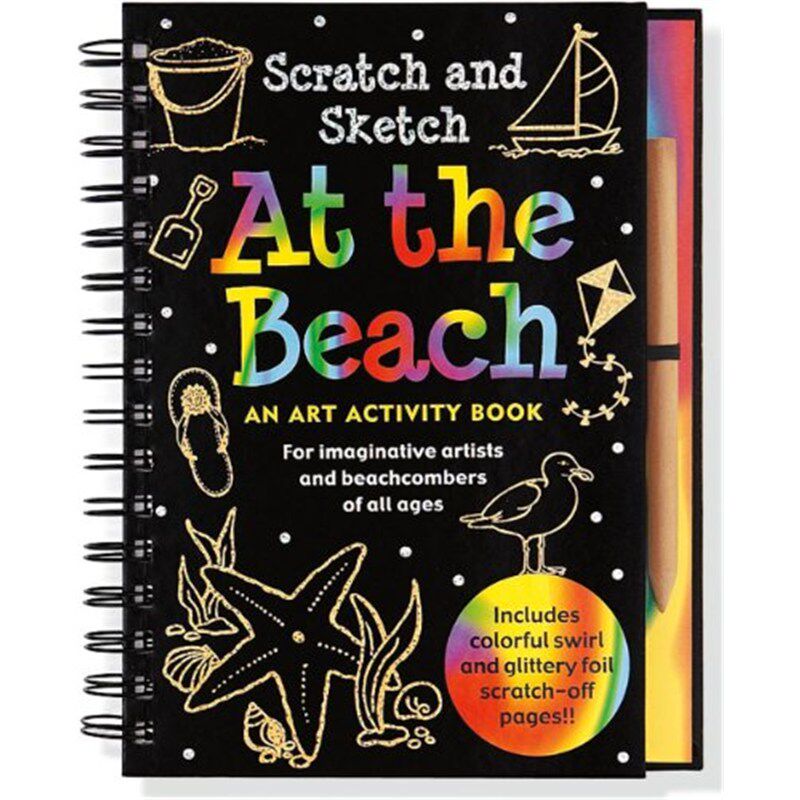 现货 刮刮素描书 Scratch & Sketch At the Beach 海滩  英文原版 儿童手工DIY 创意趣味书