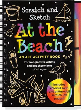 现货 刮刮素描书 Scratch & Sketch At the Beach 海滩  英文原版 儿童手工DIY 创意趣味书