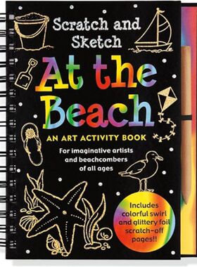 现货 刮刮素描书 Scratch & Sketch At the Beach 海滩  英文原版 儿童手工DIY 创意趣味书